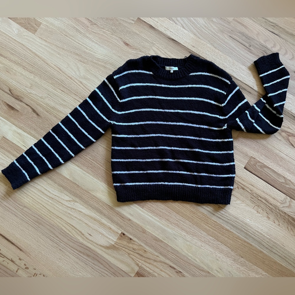 Vince black and white striped sweater, size medium